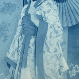 Woman in Kimono with Parasol, Antique Cyanotype, late 19th/early 20th c.