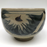 Cornwall Bridge Pottery Handthrown Stoneware Bowl With Painterly Blue and Copper Decoration