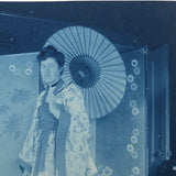 Woman in Kimono with Parasol, Antique Cyanotype, late 19th/early 20th c.
