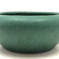 Matte Green Glazed Arts and Crafts Rounded Lip Bowl / Bulb Planter