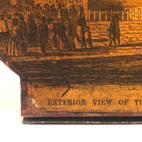 Old Wooden Bookends with 1853 Madison Square Hippodrome Engravings