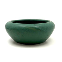 Matte Green Glazed Arts and Crafts Rounded Lip Bowl / Bulb Planter
