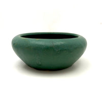 Matte Green Glazed Arts and Crafts Rounded Lip Bowl / Bulb Planter