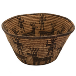 Antique Pima or Papago Native Pictorial Basket with Figures and Elk