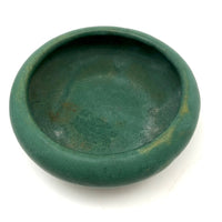 Matte Green Glazed Arts and Crafts Rounded Lip Bowl / Bulb Planter