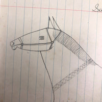 Pencil Drawing of Horse on Lined Paper