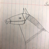 Pencil Drawing of Horse on Lined Paper