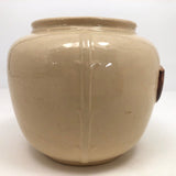 Magritte-esque Vintage Tabacco Jar with Hand-Painted Pipe in Relief!