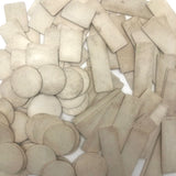 Nice Lot of Antique Bone Gaming Chips in White Wooden Boxes