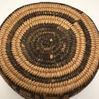 Antique Pima or Papago Native Pictorial Basket with Figures and Elk
