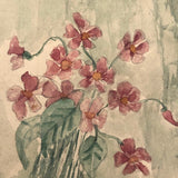 Set of Three 1907 Handmade Floral Watercolor Postcards