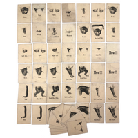 Rare, Curious Victorian Parts of a Cat Card Game - 51 Cards