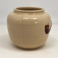 Magritte-esque Vintage Tabacco Jar with Hand-Painted Pipe in Relief!