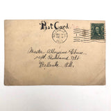 Set of Three 1907 Handmade Floral Watercolor Postcards