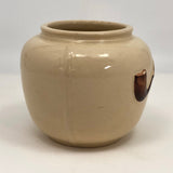 Magritte-esque Vintage Tabacco Jar with Hand-Painted Pipe in Relief!