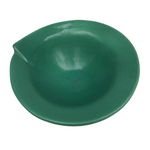 Green Glazed Studio Pottery Bowl With Stylized Lip