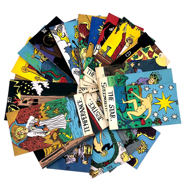 Gouache on Board Oversized Rider-Waite Inspired Handmade Tarot Cards