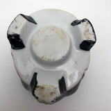Porcelain Cat Face Votive / Lantern with Glowing Green Marble Eyes