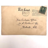 Set of Three 1907 Handmade Floral Watercolor Postcards