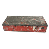 Scholars Companion Antique Red Painted Tin School Supplies Box