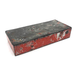 Scholars Companion Antique Red Painted Tin School Supplies Box