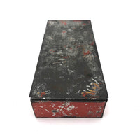 Scholars Companion Antique Red Painted Tin School Supplies Box