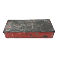 Scholars Companion Antique Red Painted Tin School Supplies Box