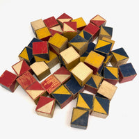 U.S. Embossing Co 1930s Color Cubes - 49 Cube Set with Raised Diagonals