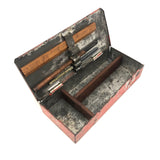 Scholars Companion Antique Red Painted Tin School Supplies Box