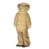 Fantastic American Folk Art Doll with Mustache, Goatee, and Striped Linen Suit