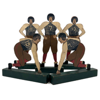 Fantastic Antique Hand-painted Wooden Football Player Figures, Set of Five
