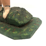 Wonderful Large Carved Folk Art Muscleman Holding Basket Overhead