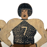 Fantastic Antique Hand-painted Wooden Football Player Figures, Set of Five
