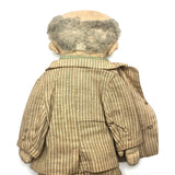 Fantastic American Folk Art Doll with Mustache, Goatee, and Striped Linen Suit