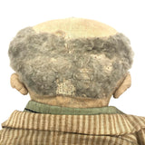 Fantastic American Folk Art Doll with Mustache, Goatee, and Striped Linen Suit