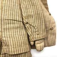 Fantastic American Folk Art Doll with Mustache, Goatee, and Striped Linen Suit