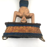 Wonderful Large Carved Folk Art Muscleman Holding Basket Overhead