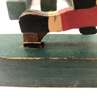 Fantastic Antique Hand-painted Wooden Football Player Figures, Set of Five