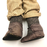 Fantastic American Folk Art Doll with Mustache, Goatee, and Striped Linen Suit