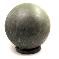 Huge Antique Copper Sphere with Glorious Verdigris Patina