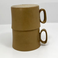 Bennington Potters c. 1970s Tawny Mustard 1626 Mugs - A Pair