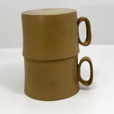 Bennington Potters c. 1970s Tawny Mustard 1626 Mugs - A Pair