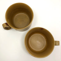 Bennington Potters c. 1970s Tawny Mustard 1626 Mugs - A Pair