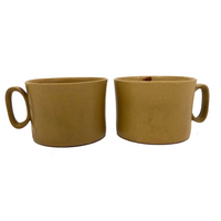 Bennington Potters c. 1970s Tawny Mustard 1626 Mugs - A Pair