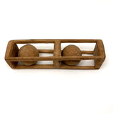 Large Double Ball in Cage Carved Whimsy
