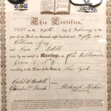 Ann S. Bedell Fraktur Portrait AND 1851 Marriage Certificate with Hair Locks