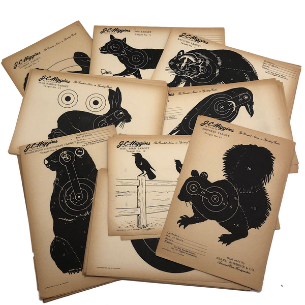 J.C. Higgins Vintage Animal Shooting Targets for Sears Roebuck Co.