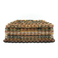 Marvelous Old Folded Paper Tramp Art Lidded Box