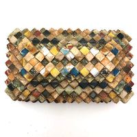 Marvelous Old Folded Paper Tramp Art Lidded Box
