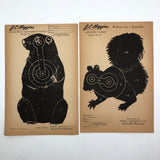 J.C. Higgins Vintage Animal Shooting Targets for Sears Roebuck Co.